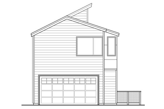 Exterior - Rear Elevation House Plan #124-954 - 3 bed, 2.5 bath