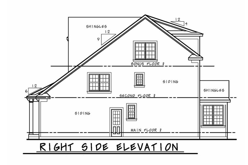 House Blueprint - Exterior - Other Elevation 1 for Craftsman House Plan #20-2468 - 3 bed, 3.5 bath