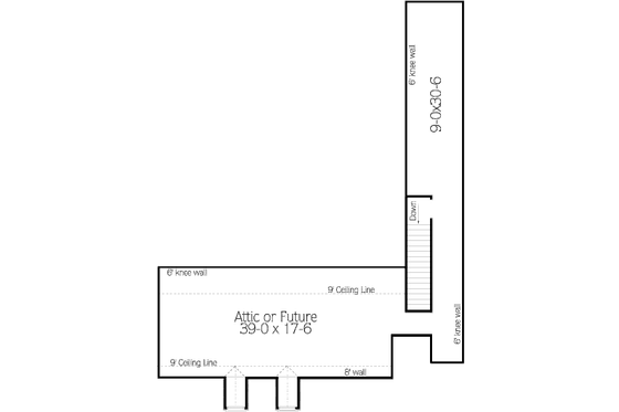 Floor Plan - Other Floor for European House Plan #406-9613 - 3 bed, 2.5 bath