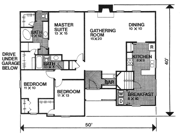 House Design - Ranch Floor Plan - Main Floor Plan #30-150