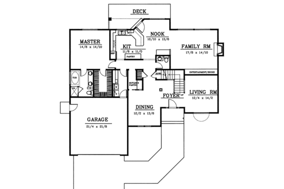 Floor Plan - Main Floor for European House Plan #100-228 - 4 bed, 2.5 bath