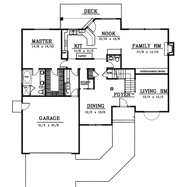 Home Plan - European Floor Plan - Main Floor Plan #100-228