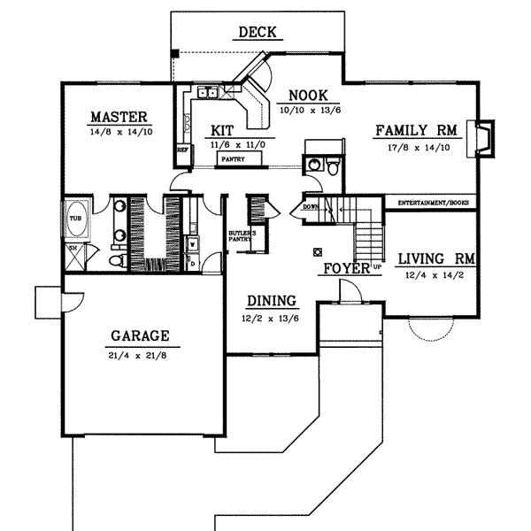 European Floor Plan - Main Floor Plan #100-228