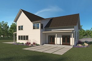 Exterior - Rear Elevation for Farmhouse House Plan #1068-2 - 4 bed, 2.5 bath