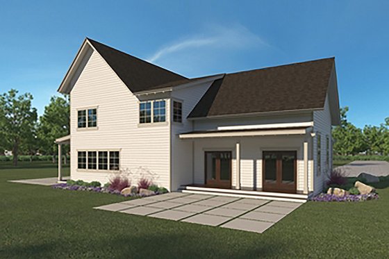 Exterior - Rear Elevation for Farmhouse House Plan #1068-2 - 4 bed, 2.5 bath