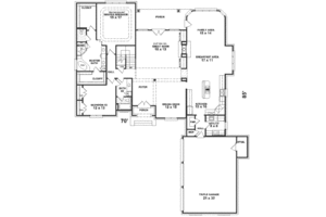 Floor Plan - Main Floor for European House Plan #81-387 - 4 bed, 3 bath