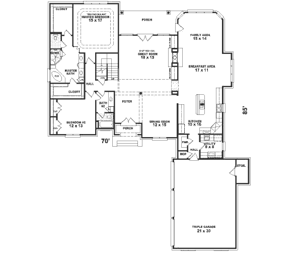 European Floor Plan - Main Floor Plan #81-387