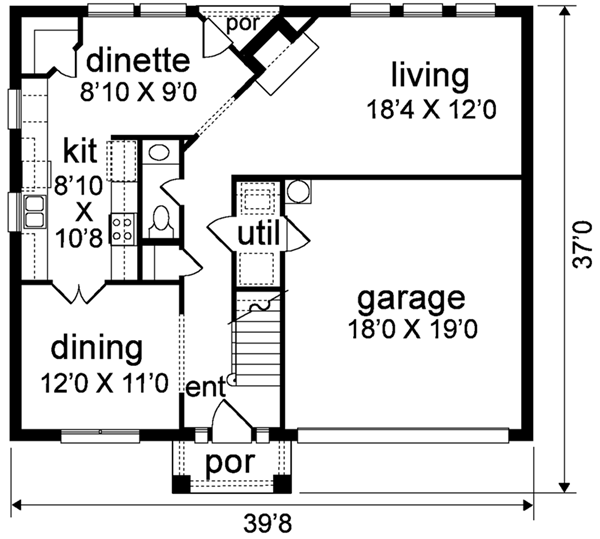 Traditional Floor Plan - Main Floor Plan #84-164