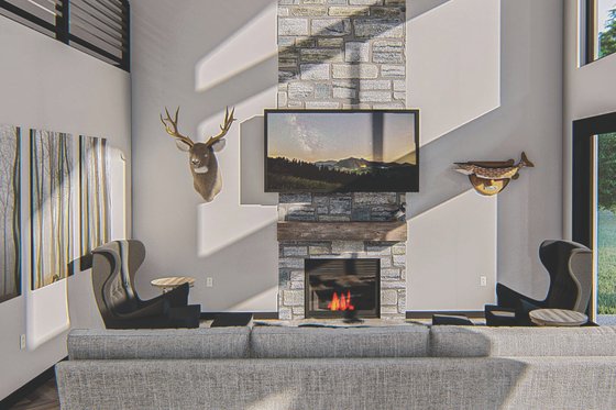 Interior - Family Room for Barndominium House Plan #455-260 - 3 bed, 2.5 bath