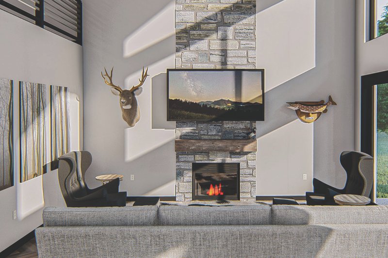 Architectural House Design - Interior - Family Room for Barndominium House Plan #455-260 - 3 bed, 2.5 bath