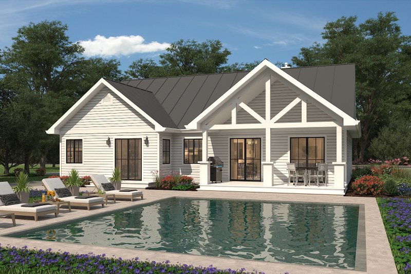 Home Plan - Exterior - Rear Elevation for Ranch House Plan #427-11 - 3 bed, 2 bath