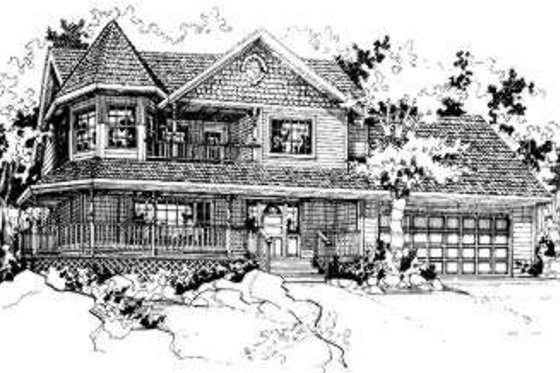 Exterior - Front Elevation for Victorian House Plan #319-136 - 3 bed, 2.5 bath