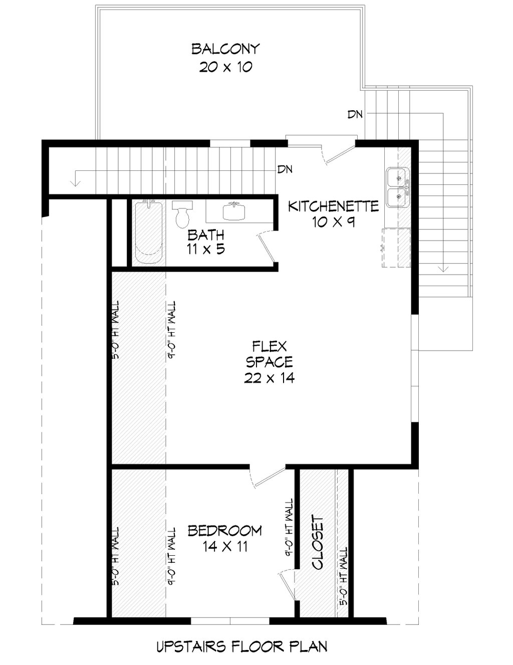 Traditional Style House Plan - 1 Beds 1 Baths 950 Sq/Ft Plan #932-963 ...