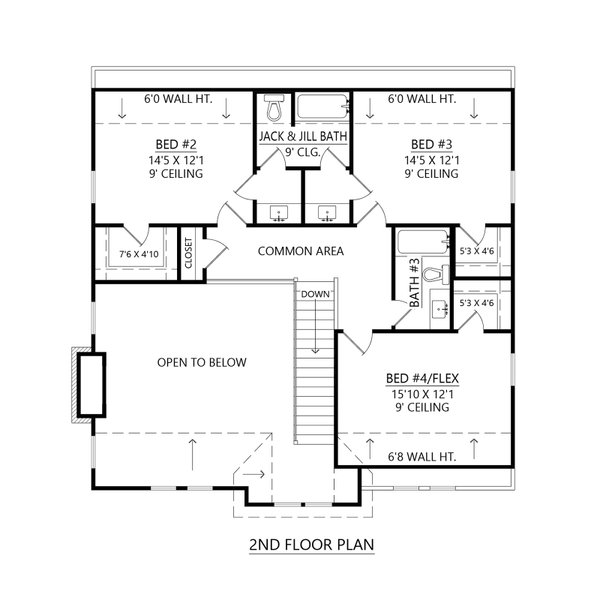 Farmhouse Floor Plan - Upper Floor Plan #1074-128