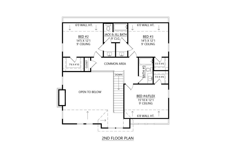 Dream House Plan - Floor Plan - Upper Floor for Farmhouse House Plan #1074-128 - 4 bed, 3.5 bath