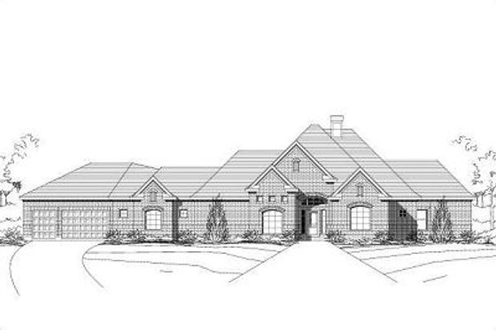 Exterior - Front Elevation for European House Plan #411-595 - 4 bed, 2.5 bath