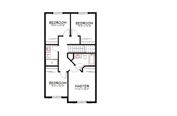 House Blueprint - Traditional Floor Plan - Upper Floor Plan #943-57