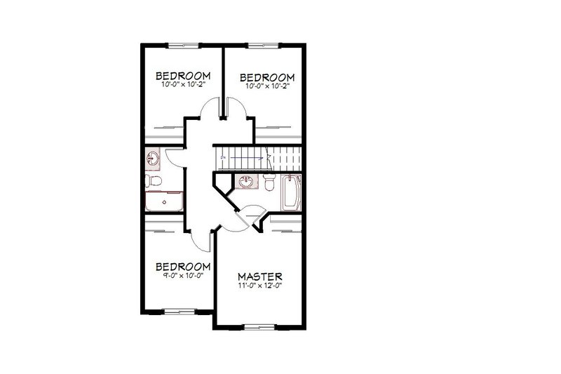 House Blueprint - Floor Plan - Upper Floor for Traditional House Plan #943-57 - 4 bed, 2.5 bath