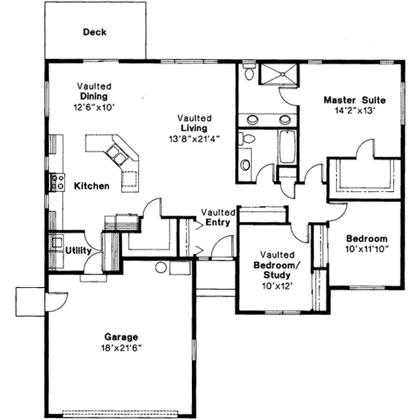 House Design - Traditional Floor Plan - Main Floor Plan #124-291