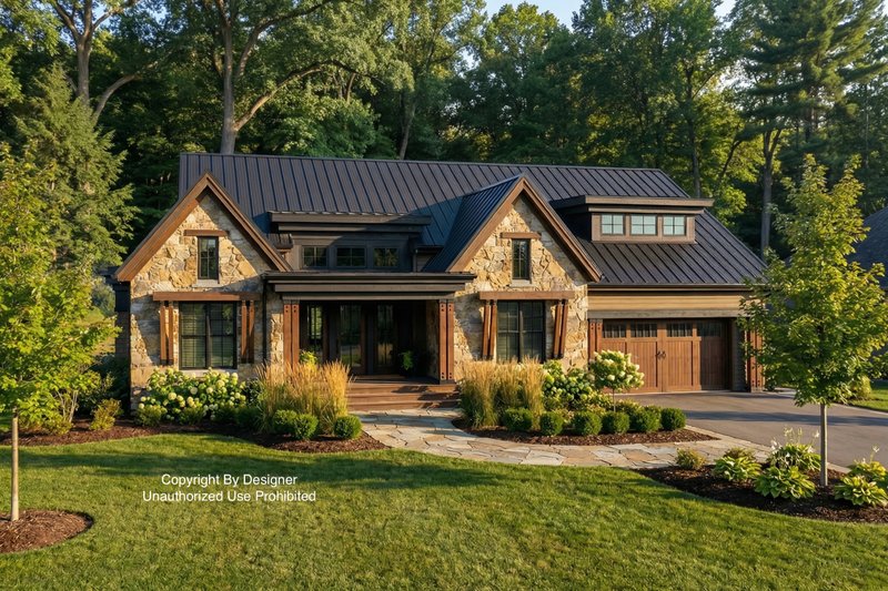 Contemporary Style House Plan - 3 Beds 2.5 Baths 2358 Sq/Ft Plan #51-585 Exterior