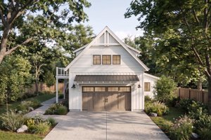 Exterior - Front Elevation for Farmhouse House Plan #1105-21 - 1 bed, 1 bath