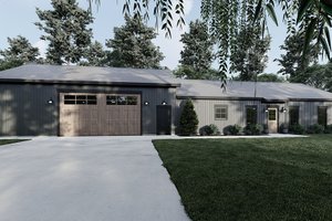 House Blueprint - Barndominium Exterior - Front Elevation Plan #923-234