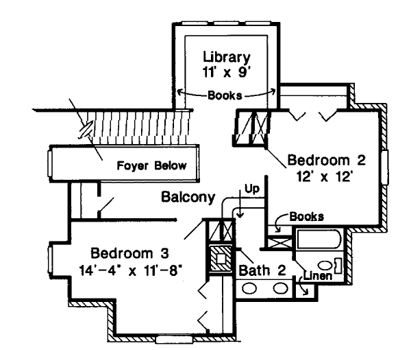 Architectural House Design - European Floor Plan - Upper Floor Plan #410-390