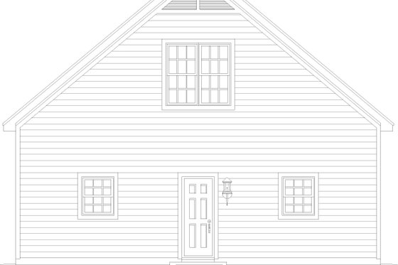 Exterior - Rear Elevation 1 for Colonial House Plan #932-991, 0 bath