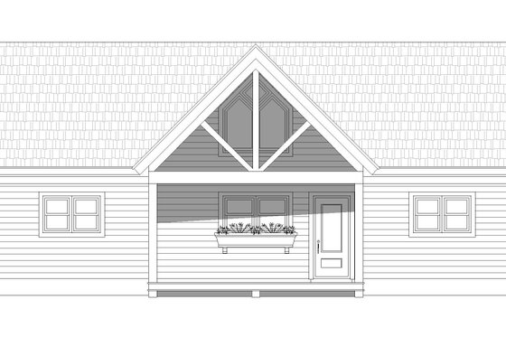 Exterior - Front Elevation 3 for Cabin House Plan #932-56 - 2 bed, 2 bath
