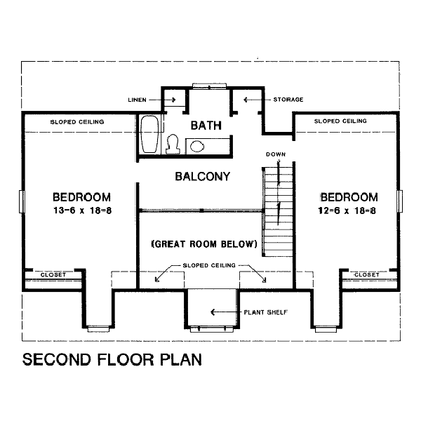 Country Floor Plan - Upper Floor Plan #10-207