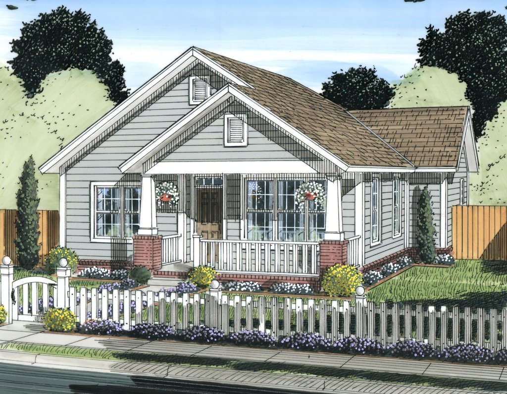 Cottage Style House Plan - 2 Beds 2 Baths 1147 Sq/Ft Plan #513-2084