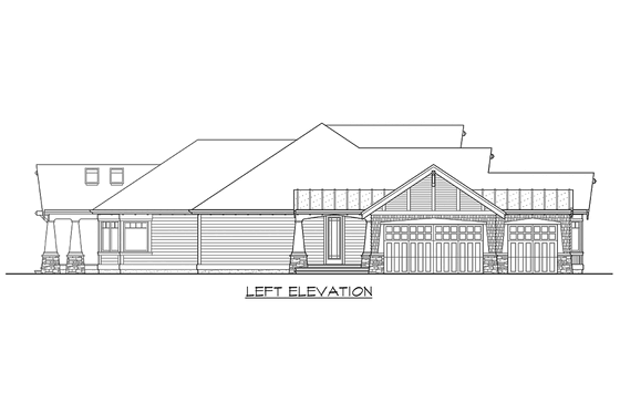 Exterior - Other Elevation 1 for Craftsman House Plan #132-205 - 3 bed, 3 bath