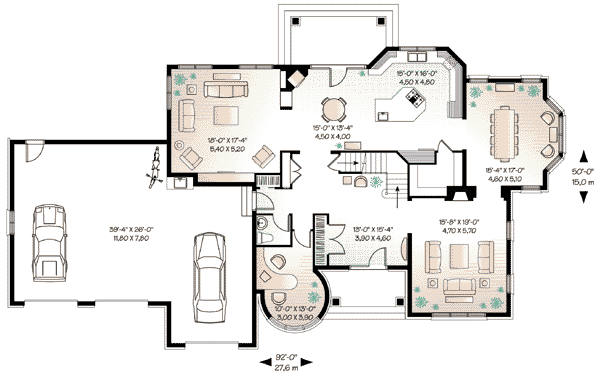 House Plan Design - European Floor Plan - Main Floor Plan #23-413