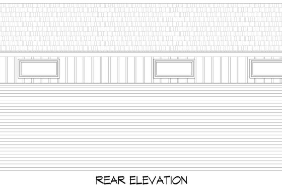 Exterior - Rear Elevation for Farmhouse House Plan #932-1060 - 3 bed, 1 bath