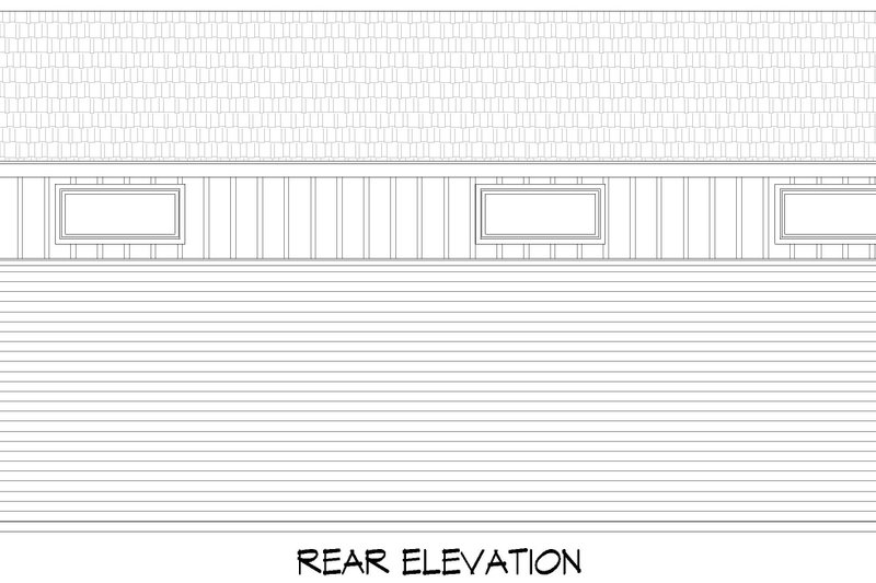 House Design - Exterior - Rear Elevation for Farmhouse House Plan #932-1060 - 3 bed, 1 bath