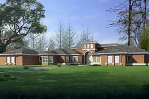 Ranch Exterior - Front Elevation Plan #1-821