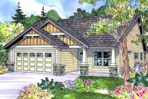 Exterior - Front Elevation for Craftsman House Plan #124-693 - 3 bed, 2 bath