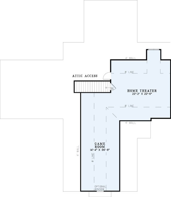 House Plan Design - Ranch Floor Plan - Upper Floor Plan #17-1166