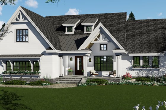 Exterior - Front Elevation 4 for Farmhouse House Plan #51-1142 - 3 bed, 2.5 bath