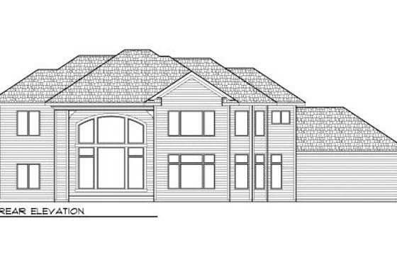 Exterior - Rear Elevation for European House Plan #70-1008 - 4 bed, 4.5 bath