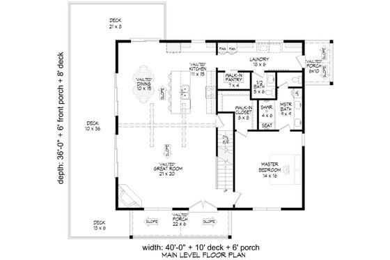Floor Plan - Main Floor for Country House Plan #932-1031 - 5 bed, 3.5 bath
