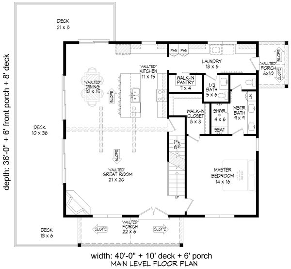 Country Floor Plan - Main Floor Plan #932-1031