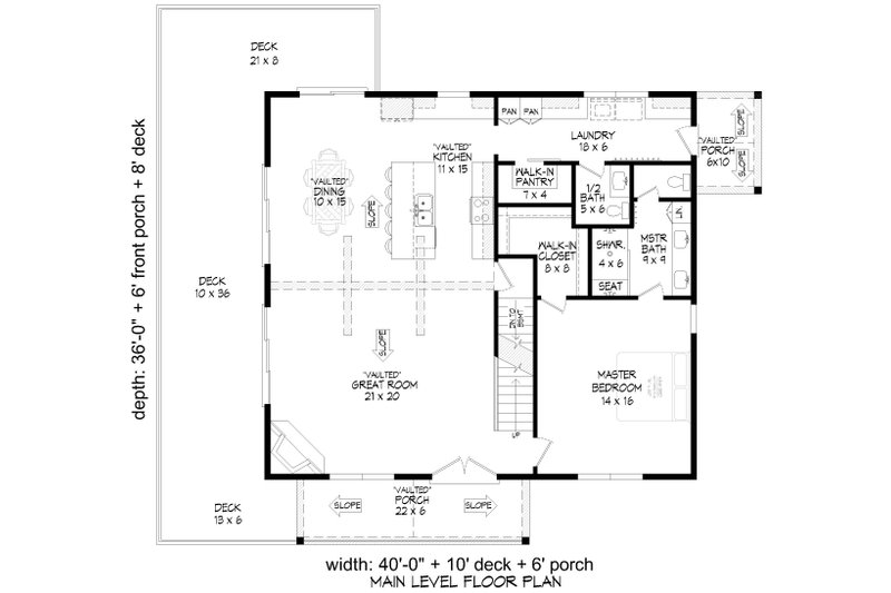 Home Plan - Floor Plan - Main Floor for Country House Plan #932-1031 - 5 bed, 3.5 bath
