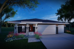 Prairie Exterior - Front Elevation Plan #70-1523
