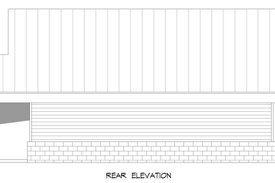 Exterior - Rear Elevation for Modern House Plan #932-683, 1 bath