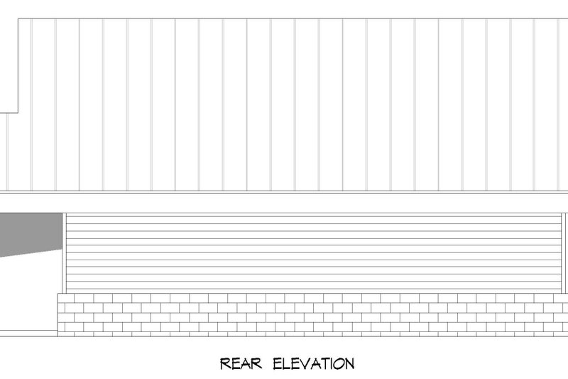 House Blueprint - Exterior - Rear Elevation for Modern House Plan #932-683, 1 bath