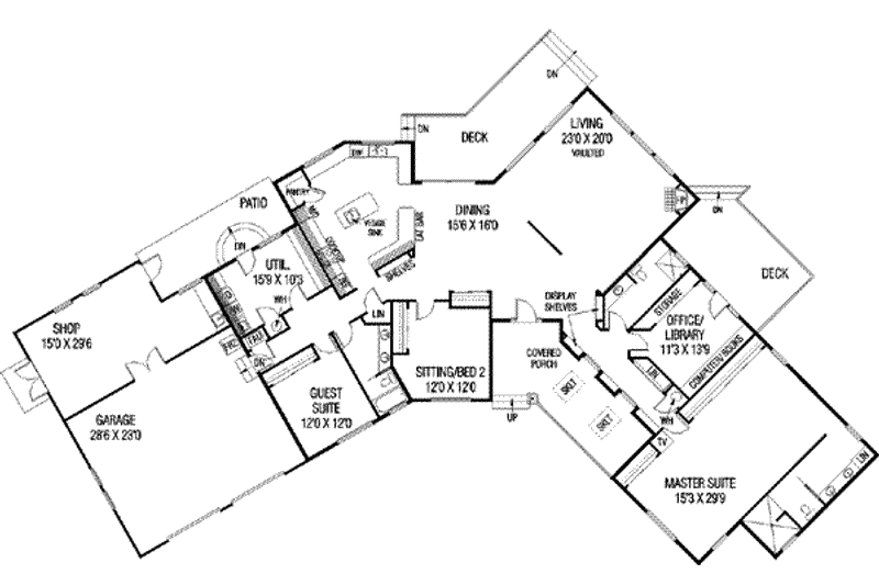 Home Plan - Floor Plan - Main Floor for Traditional House Plan #60-537 - 3 bed, 3 bath