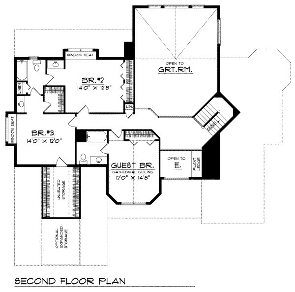 House Plan Design - European Floor Plan - Upper Floor Plan #70-496