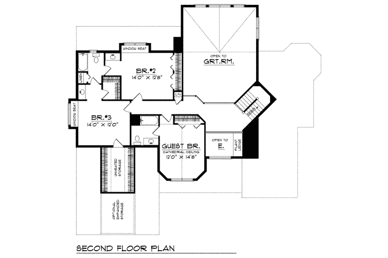 House Plan Design - Floor Plan - Upper Floor for European House Plan #70-496 - 4 bed, 3.5 bath