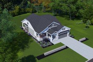 Exterior - Front Elevation 3 for Ranch House Plan #1069-23 - 3 bed, 2 bath